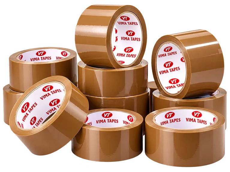 Glossy-Brown-Packing-Tape-Stack